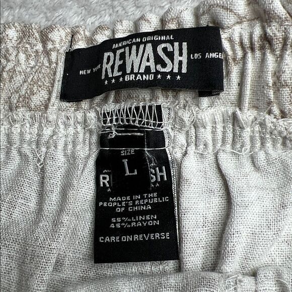 NWT REWASH L Snakeprint Linen Blend Drawstring Pant - Picture 3 of 13